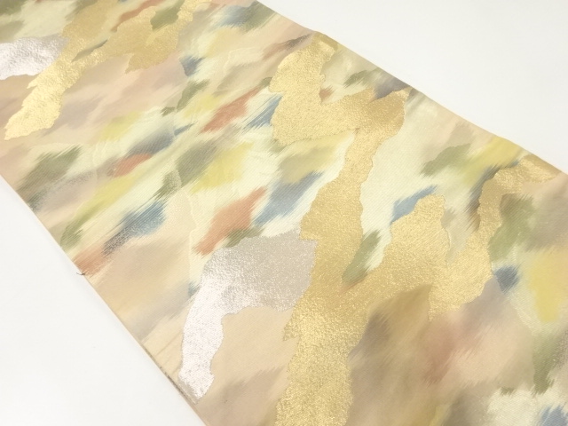 道長取に山並模様織出し袋帯